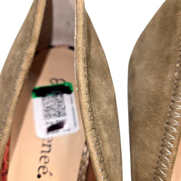 J. Renee 9 Women's Flat Shoes Snakeskin Print Bows Closed Toe - Picture 6 of 9